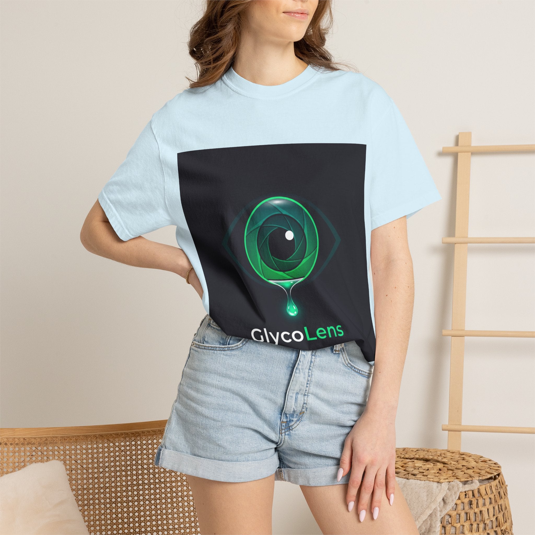 GlycoLens Logo T-Shirt — Green Eye Tech Graphic Tee