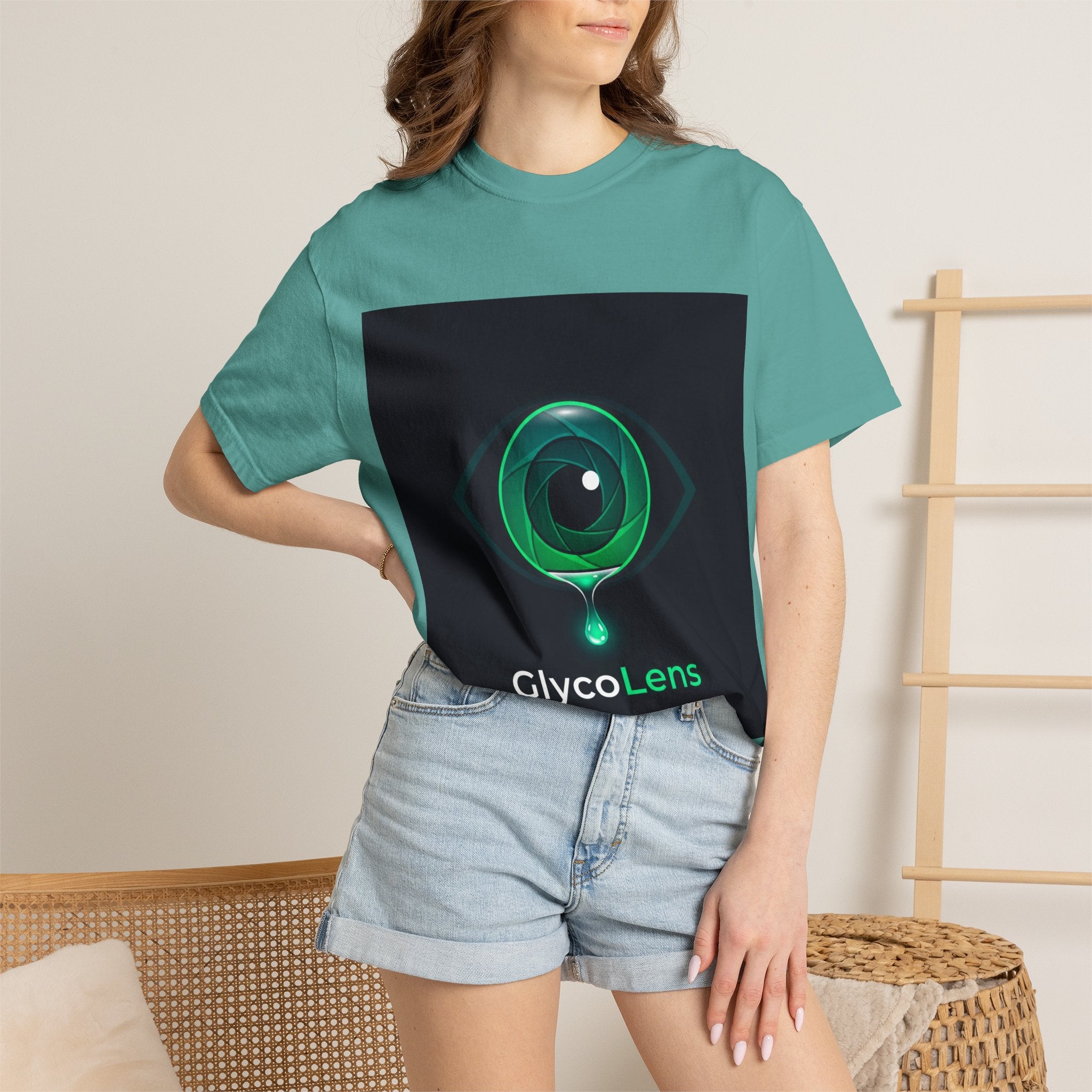 GlycoLens Logo T-Shirt — Green Eye Tech Graphic Tee