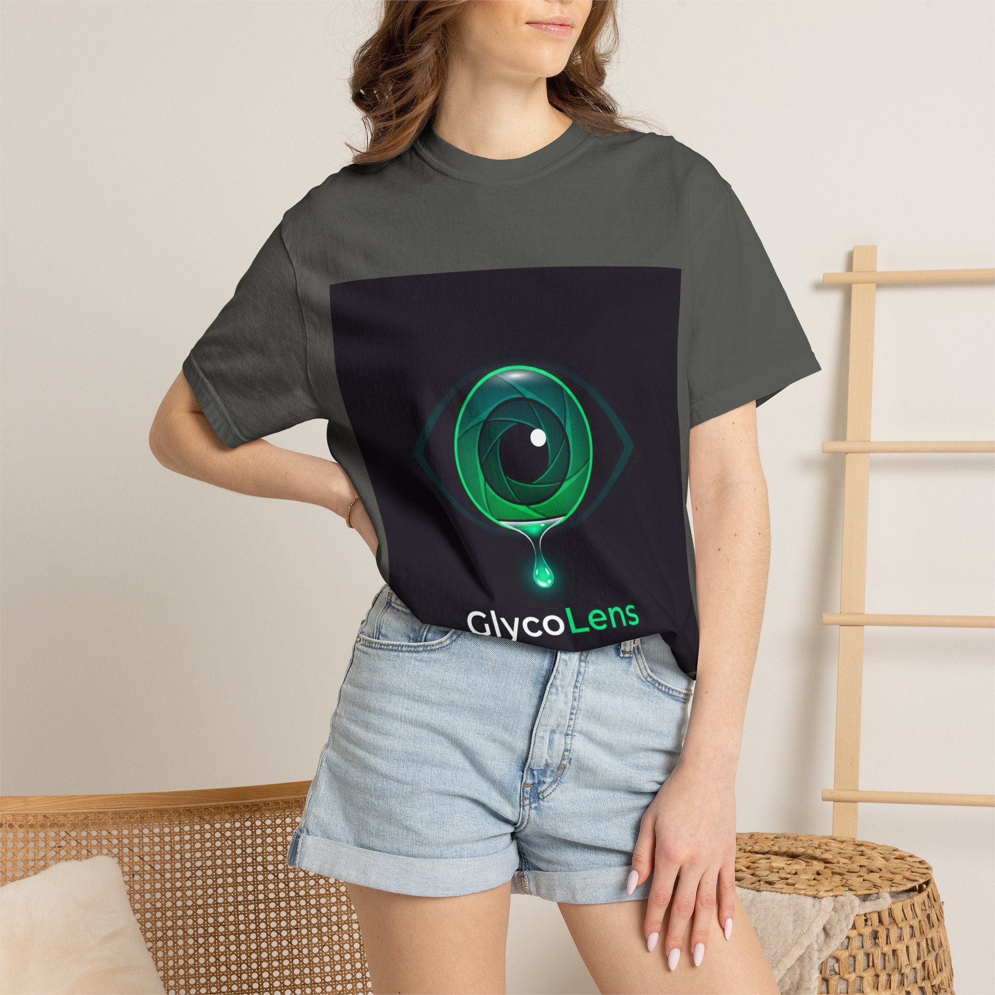 GlycoLens Logo T-Shirt — Green Eye Tech Graphic Tee