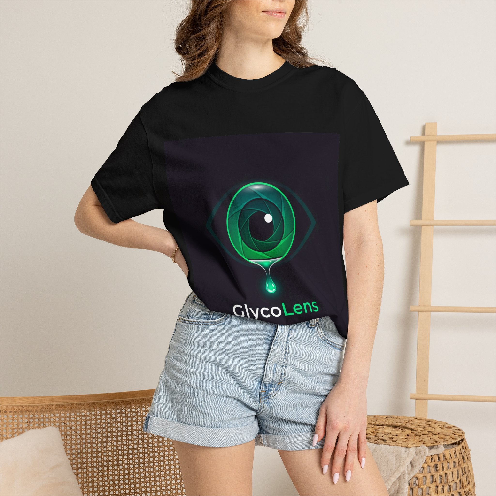 GlycoLens Logo T-Shirt — Green Eye Tech Graphic Tee