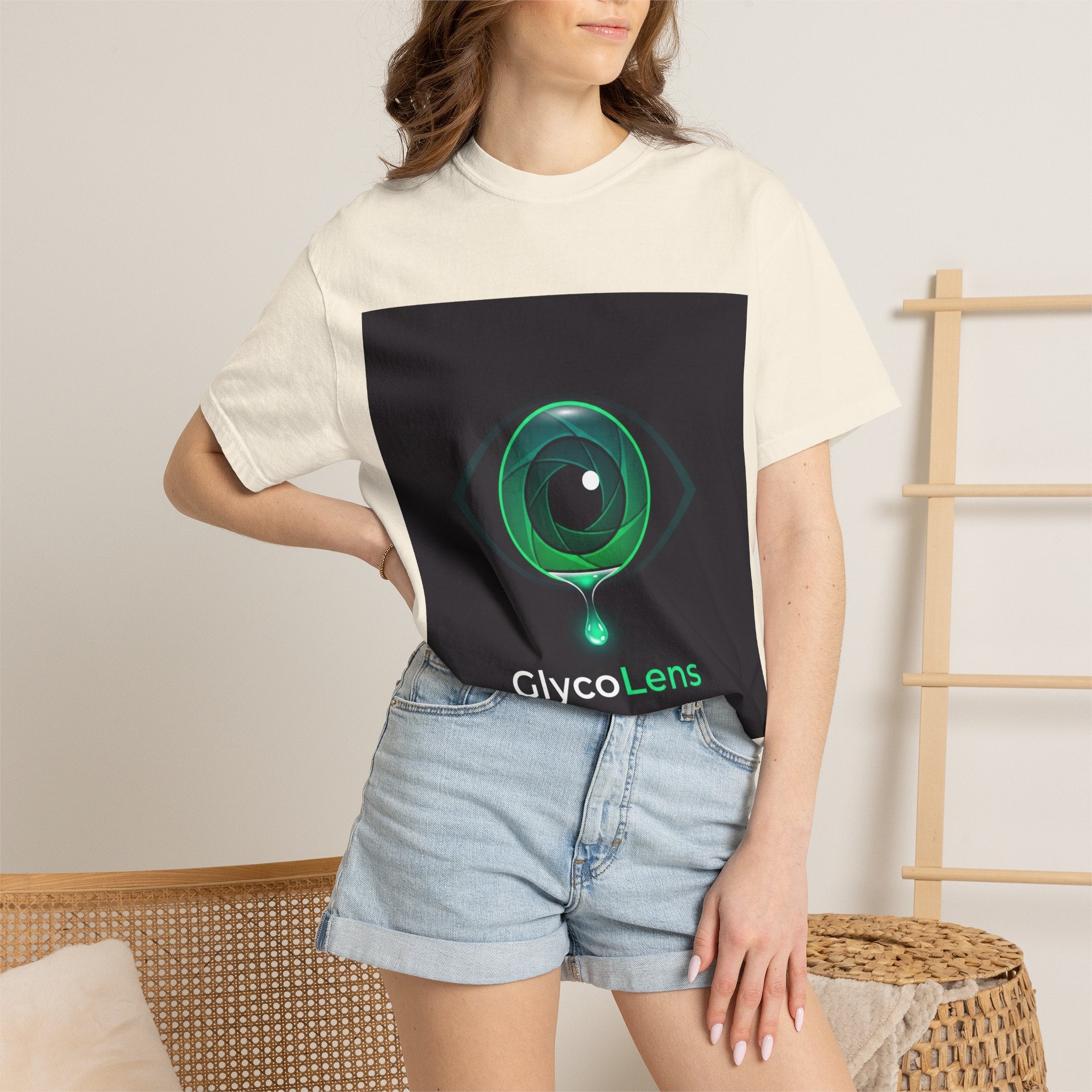 GlycoLens Logo T-Shirt — Green Eye Tech Graphic Tee