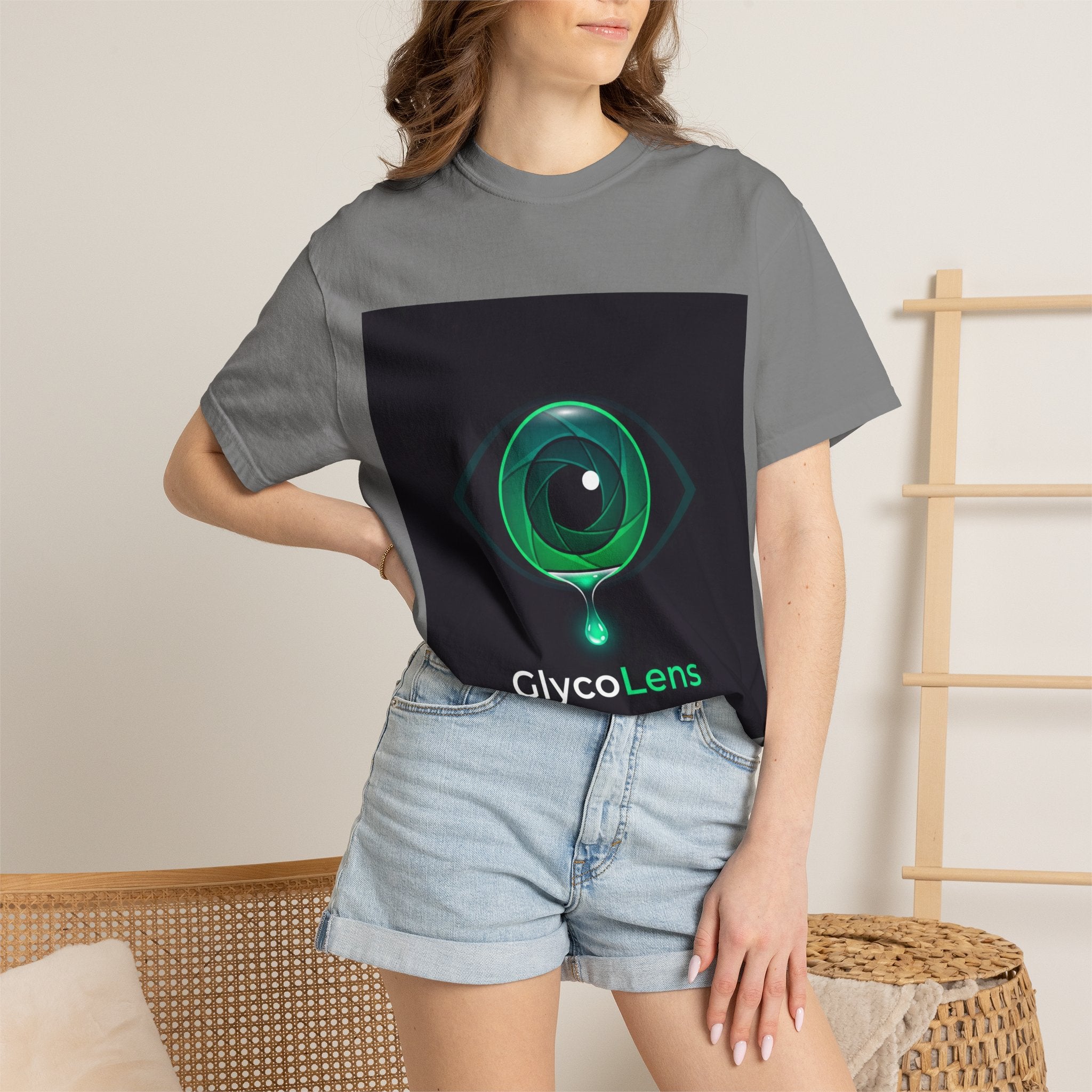 GlycoLens Logo T-Shirt — Green Eye Tech Graphic Tee