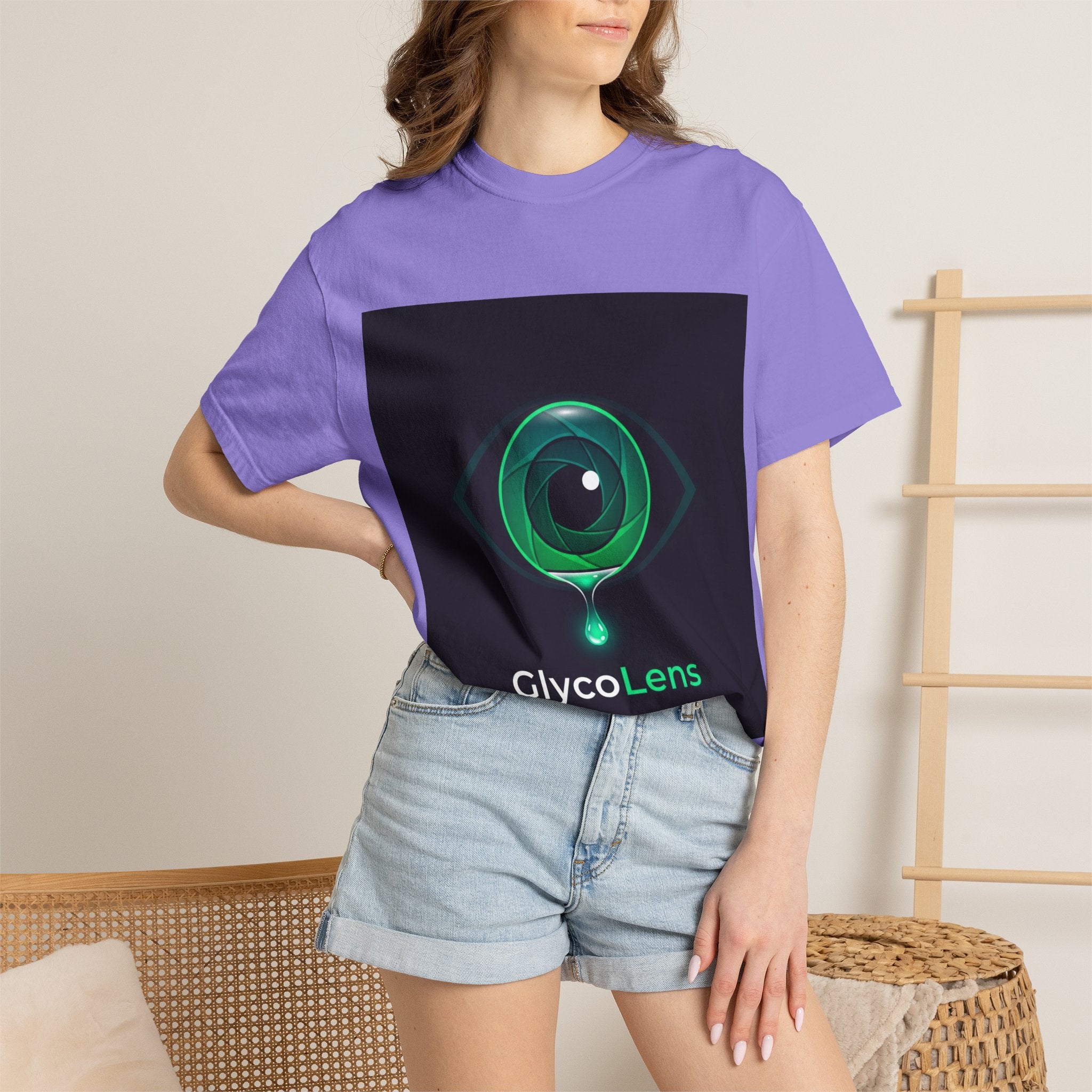 GlycoLens Logo T-Shirt — Green Eye Tech Graphic Tee