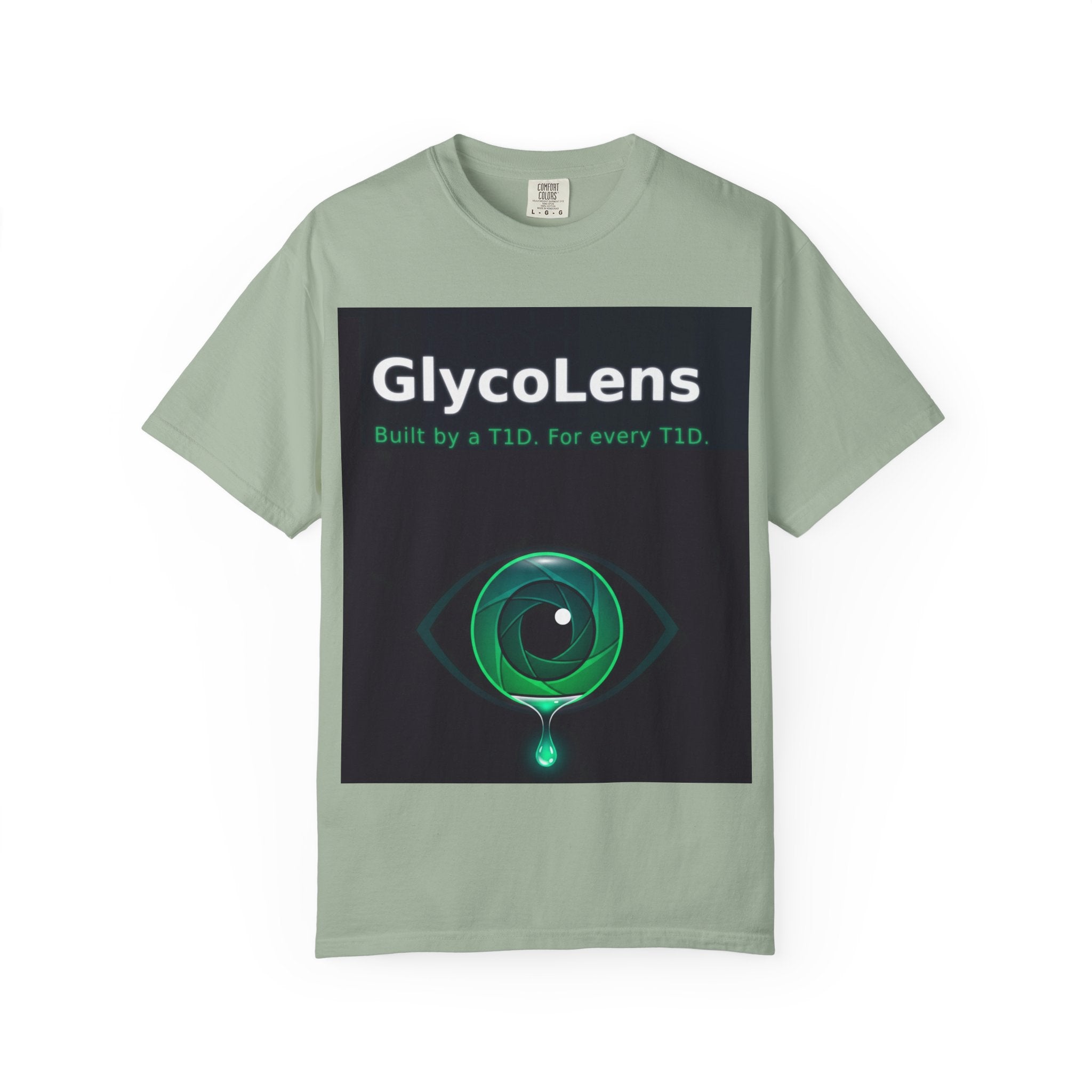GlycoLens T‑Shirt — Built by a T1D, For Every T1D (Diabetes Awareness Eye Graphic)