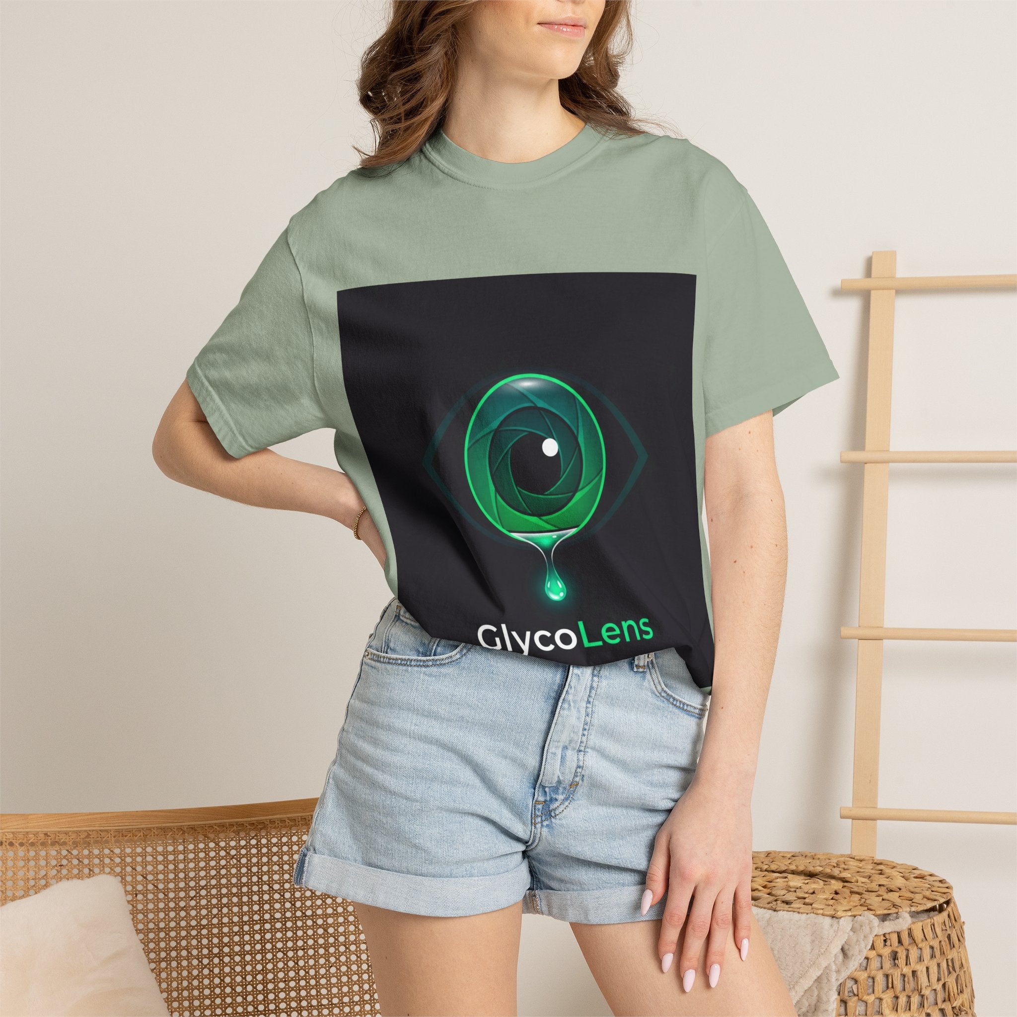 GlycoLens Logo T-Shirt — Green Eye Tech Graphic Tee