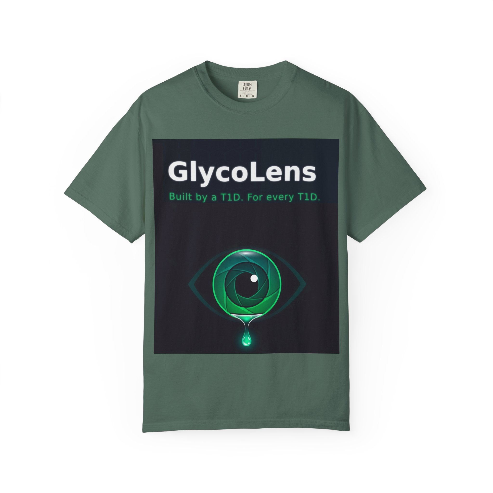 GlycoLens T‑Shirt — Built by a T1D, For Every T1D (Diabetes Awareness Eye Graphic)